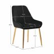 Étkezőszék, fekete Velvet anyag/gold króm-arany, PERLIA , Fekete , Szövet