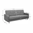 Kihúzható heverő, szürke, VALDO , Szürke , Szövet