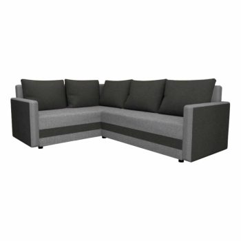   Univerzális ülőgarnitúra, fekete/szürke, DINA L ROH , Szürke , Szövet