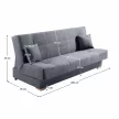 Kinyitható heverő, szürke, GINY , Szürke , Szövet