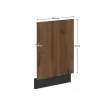 Ajtó mosogatógéphez, okapi dió/fekete, MENZO ZM 570x446 , Fekete