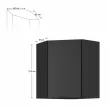 Felső sarokszekrény fekete, SIBER 60x60 GN-72 1F , Fekete