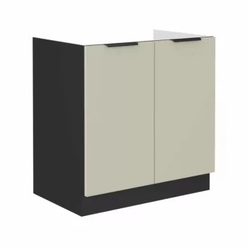   Alsó mosogató szekrény, cashmere/fekete, ARAKA 80 ZL 2F BB , Bézs