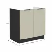 Alsó mosogató szekrény, cashmere/fekete, ARAKA 80 ZL 2F BB , Bézs
