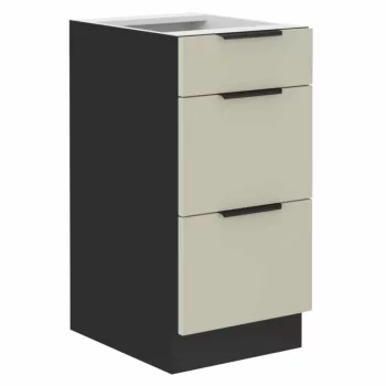 Alsó szekrény, cashmere/fekete, ARAKA 40 D 3S BB , Fekete