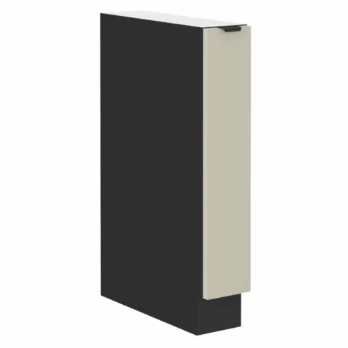 Alsó szekrény kihúzható kosárral, cashmere/fekete, ARAKA 15 D CARGO BB , Bézs