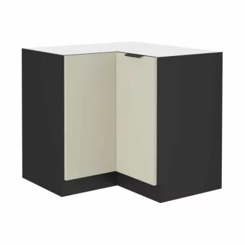   Alsó sarokszekrény, cashmere/fekete, ARAKA 90x90 DN 2F BB , Bézs