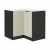 Alsó sarokszekrény, cashmere/fekete, ARAKA 90x90 DN 2F BB , Bézs