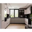 Alsó sarokszekrény, cashmere/fekete, ARAKA 90x90 DN 2F BB , Bézs