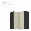 Felső sarokszekrény cashmere/fekete, ARAKA 60x60 GN-72 2F , Bézs