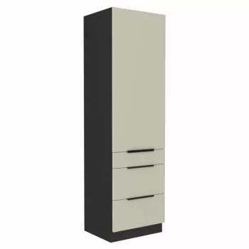   Magas szekrény, cashmere/fekete, ARAKA 60 DKS-210 3S1F , Bézs