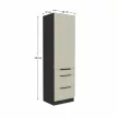 Magas szekrény, cashmere/fekete, ARAKA 60 DKS-210 3S1F , Bézs