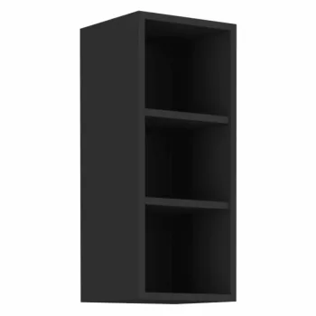   Felső nyitott szekrény, fekete, ARAKA/MENZO/SIBER 30 G-72 OTW , Fekete