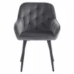 Design fotel, szürke Velvet szövet, VERIO , Szürke , Fém