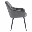 Design fotel, szürke Velvet szövet, VERIO , Szürke , Fém