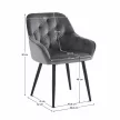Design fotel, szürke Velvet szövet, VERIO , Szürke , Fém