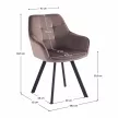 Design fotel, szürkésbarna Velvet/fekete, PETIN , Barna , Szövet