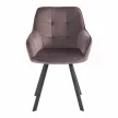 Design fotel, szürkésbarna Velvet/fekete, PETIN , Barna , Szövet