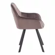 Design fotel, szürkésbarna Velvet/fekete, PETIN , Barna , Szövet