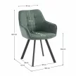 Design fotel, zöld Velvet/fekete, PETIN , Zöld , Szövet