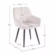 Design fotel, bézs/fekete, MARKEN , Bézs , Szövet