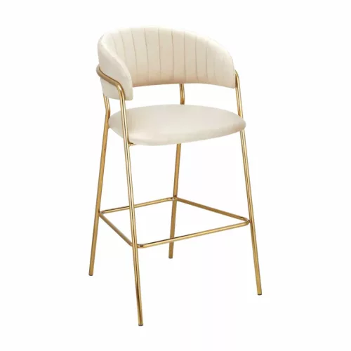 Design bárszék, bézs Velvet szövet/gold króm arany, DASMIN TYP 2