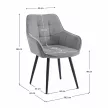Design fotel, szürke/fekete, MARKEN , Szürke , Szövet