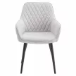 Design fotel, világosszürke/fekete, OSKOR , Szürke , Szövet
