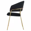 Design étkezőszék, fekete Velvet szövet/gold króm arany, DASMIN TYP 1