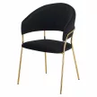 Design étkezőszék, fekete Velvet szövet/gold króm arany, DASMIN TYP 1