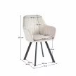 Design fotel, bézses szürke Velvet szövet, AURIL , Szürke , Szövet