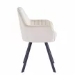 Design fotel, bézses szürke Velvet szövet, AURIL , Szürke , Szövet