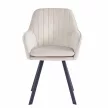 Design fotel, bézses szürke Velvet szövet, AURIL , Szürke , Szövet