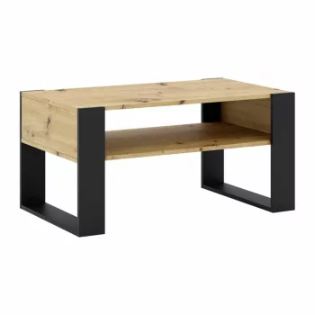   Dohányzóasztal, artisan tölgy/fekete, CARA 1 , Barna , Faforgács