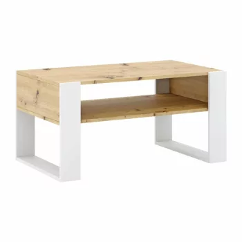   Dohányzóasztal, artisan tölgy/fehér, CARA 1 , Barna , Faforgács