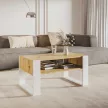 Dohányzóasztal, artisan tölgy/fehér, CARA 1 , Barna , Faforgács