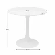Étkezőasztal, kerek, fehér, matt, átmérő 80 cm, REVENTON NEW