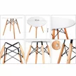 Étkezőasztal,  fehér/bükk, átmérő 80 cm, GAMIN 2 NEW 80