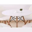 Étkezőasztal,  fehér/bükk, átmérő 90 cm, GAMIN 2 NEW 90 | Barna | Fém