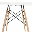Étkezőasztal,  fehér/bükk, átmérő 90 cm, GAMIN 2 NEW 90 | Barna | Fém