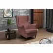 Füles fotel, vén rózsaszín/dió, RUFINO 3 NEW , Rózsaszín , Szövet