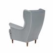 Füles fotel, világosszürke/dió, RUFINO 3 NEW , Szürke , Szövet