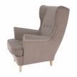 Füles fotel, bézs-szürke/bükk, RUFINO 3 NEW , Barna , Szövet
