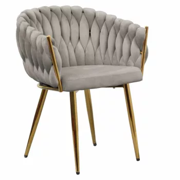   Étkezőszék, szürkésbarna Taupe Velvet szövet/gold króm arany, DEILA | Szürke | Szövet