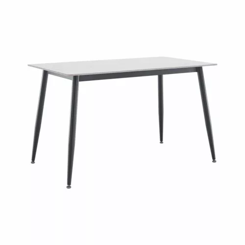 Étkezőasztal, fehér márvány/fekete, 121x71 cm, FLORENC TYP 1 | Fehér | Kő