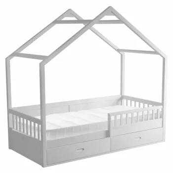   Montessori ágy, 90x200, fehér, tömör, BIANKA | Fehér | Masszív