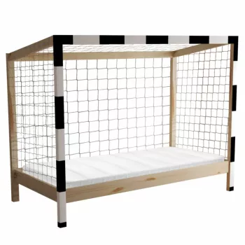   Montessori ágy, természetes/fehér/fekete, 90x200, FUTAL | Barna | Masszív
