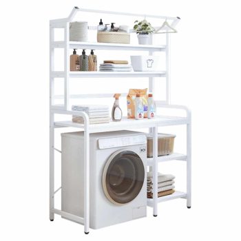   Polcállvány mosógép fölé, fehér, JABIR , Fehér , Fém