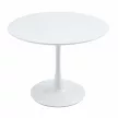 Étkezőasztal, kerek, fehér, matt, átmérő 110 cm, REVENTON NEW , Fehér , MDF