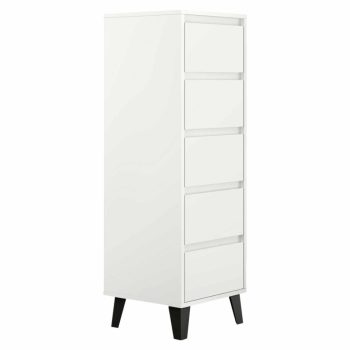 Komód, fehér, BOGAN 5S40 | Fehér | Faforgács